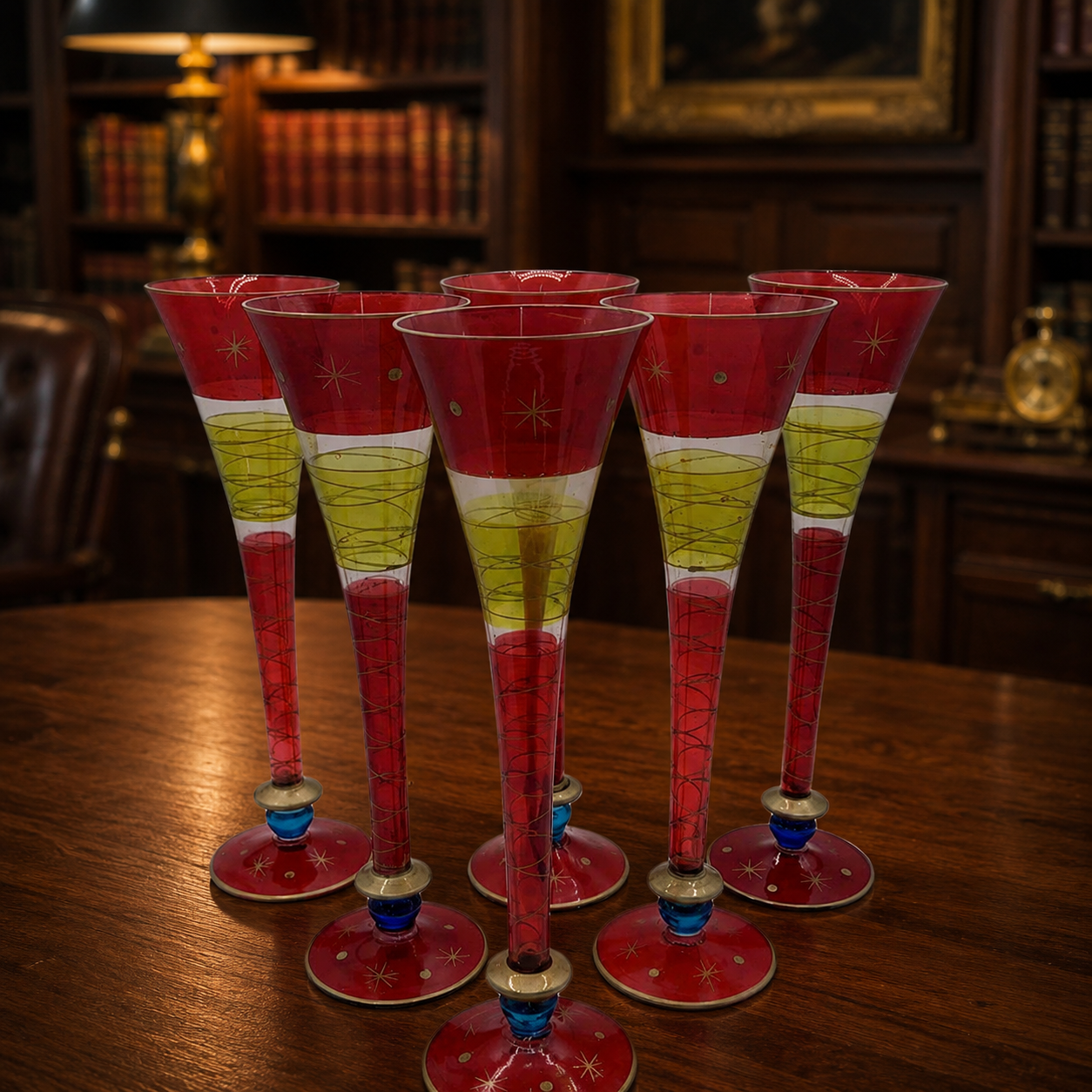 Pier 1 Imports Colorful Champagne Flutes Set of 6