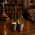 Comfort View Brown Leather Pointed Toe Heels Women's Size 8 1/2 M