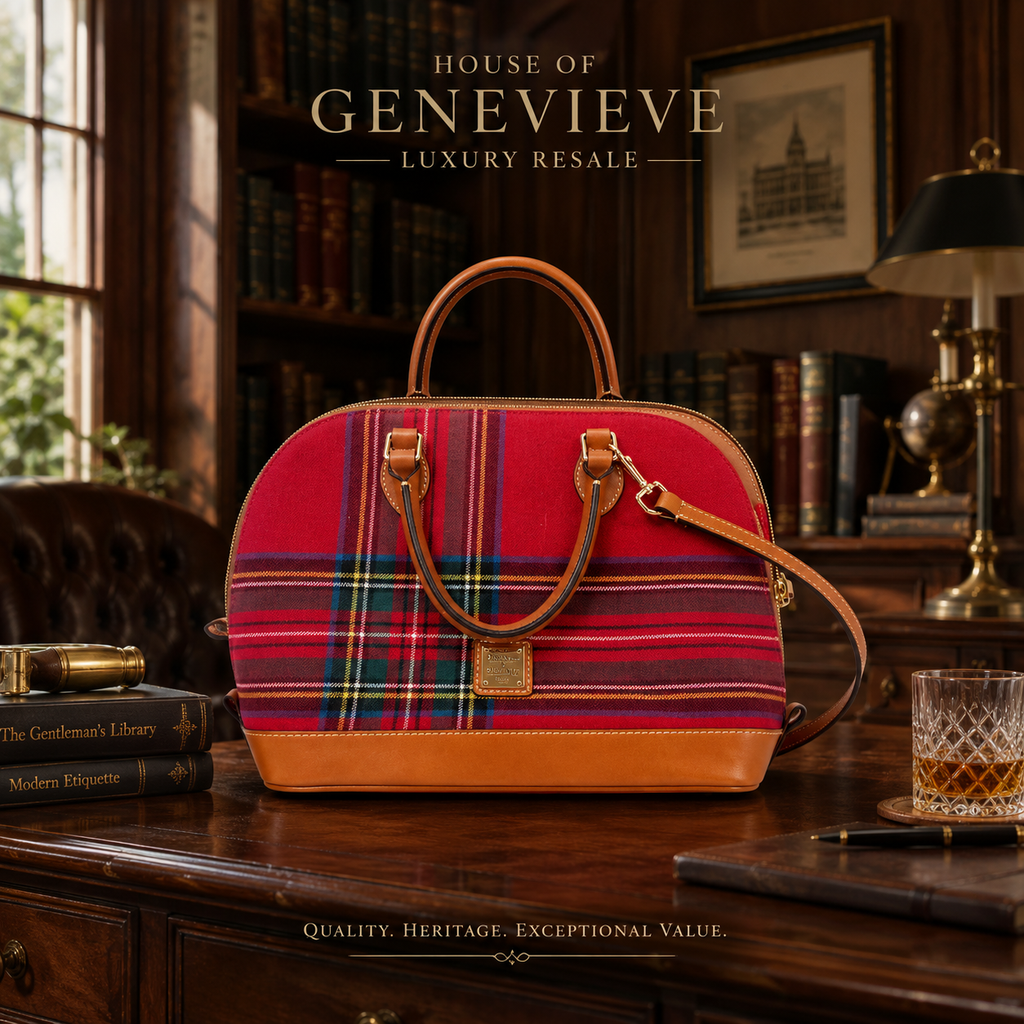 Dooney & Bourke Red Tartan Plaid Zip-Zip Satchel Bag