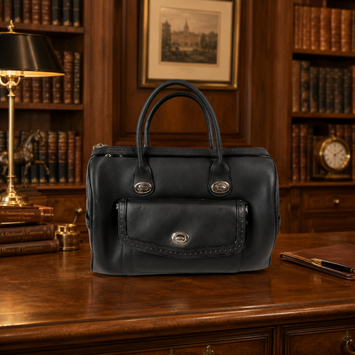 Bolzano Black Leather Handbag [C5315]