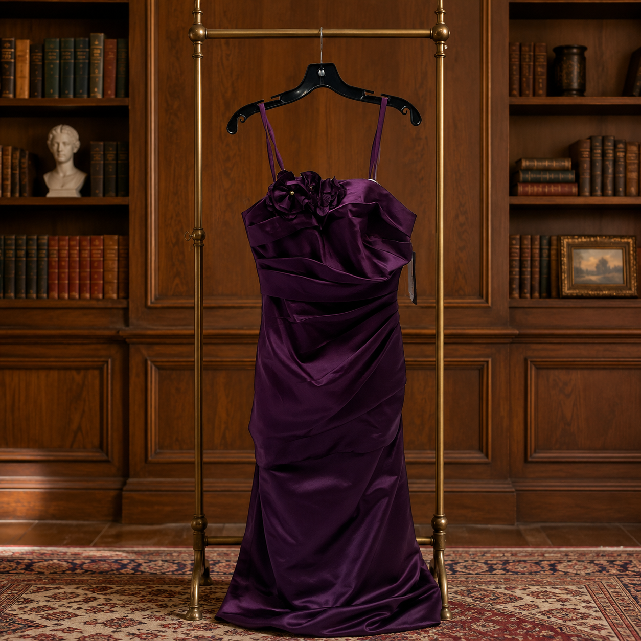 Da Vinci Aubergine Purple Strapless Formal Dress Size 10