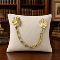 Trifari Gold Tone Vintage Sweater Clip Earrings