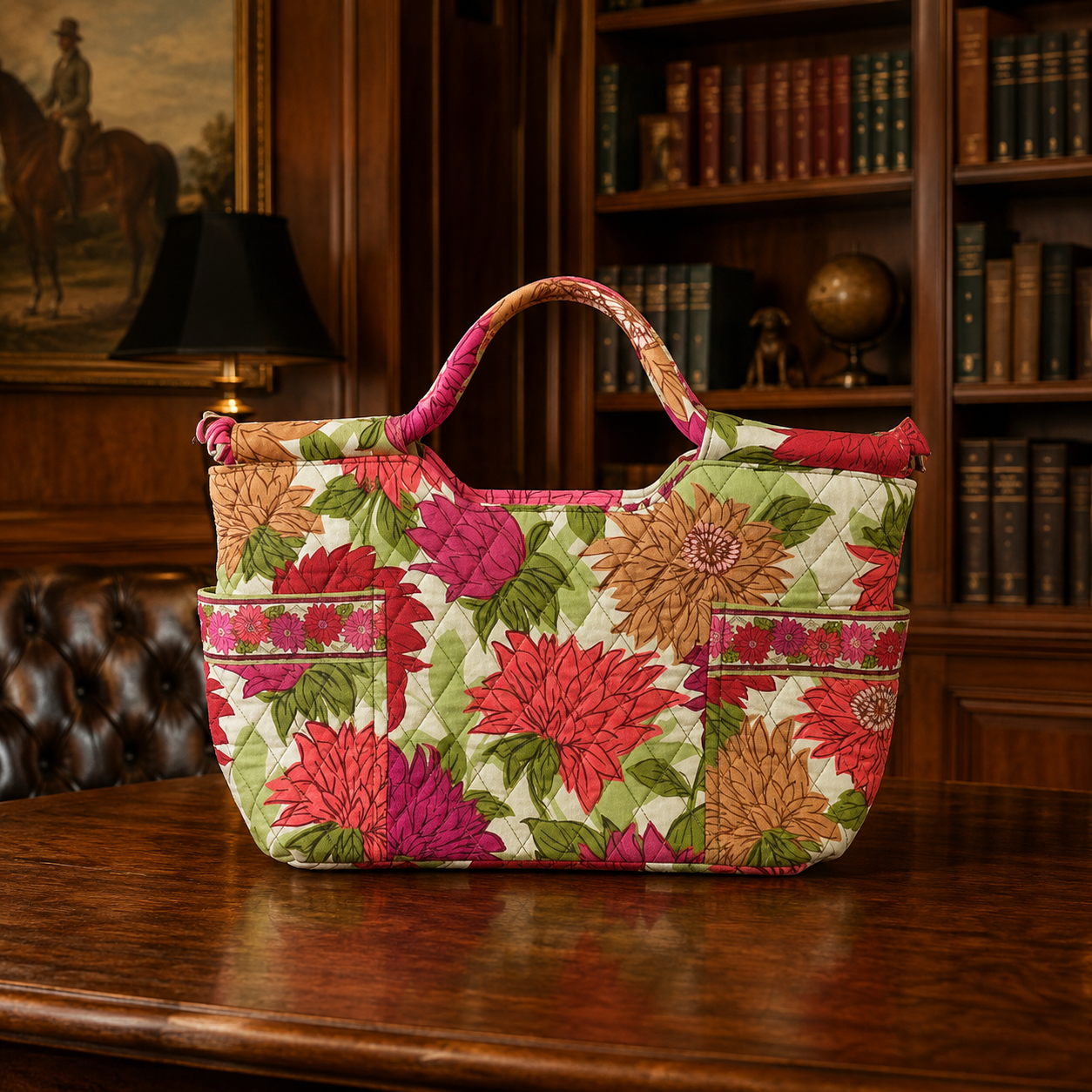 Vera Bradley Hello Dahlia Quilted Tote Bag