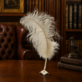Vintage White Ostrich Style Feather Pen