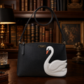 Kate Spade Women’s Crossbody Bag Black with White Swan Appliqué