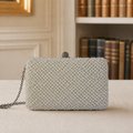 Jessica McClintock Women's White Beaded Clutch
