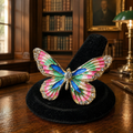 Gold Tone Colorful Wings Butterfly Brooch 8.3g