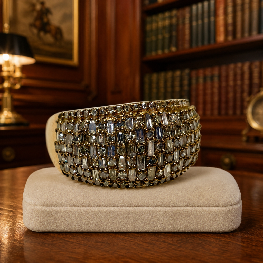 D'Joy Sterling Silver Vermeil Diamond Accent Statement Ring