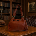 Nordstrom Orange Leather Hobo Bag with Tassel, Pebbled Shoulder Bag in Burnt Orange