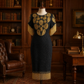 Kushi Kushi Vintage Silk Beaded Fringe Dress, Size L