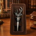 Silver Tone Stag Head Wine Bottle Stopper with Gift Box Barware Bottle Cork
