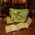 Joy Mangano Green Tan Textile Man-Made Shoulder Bag Set