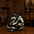 Dooney & Bourke Zebra Print Bucket Bag with Red Interior, Animal Print Shoulder Hobo Purse