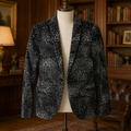 Noose & Monkey Faux Fur Black and Grey Animal Print Blazer