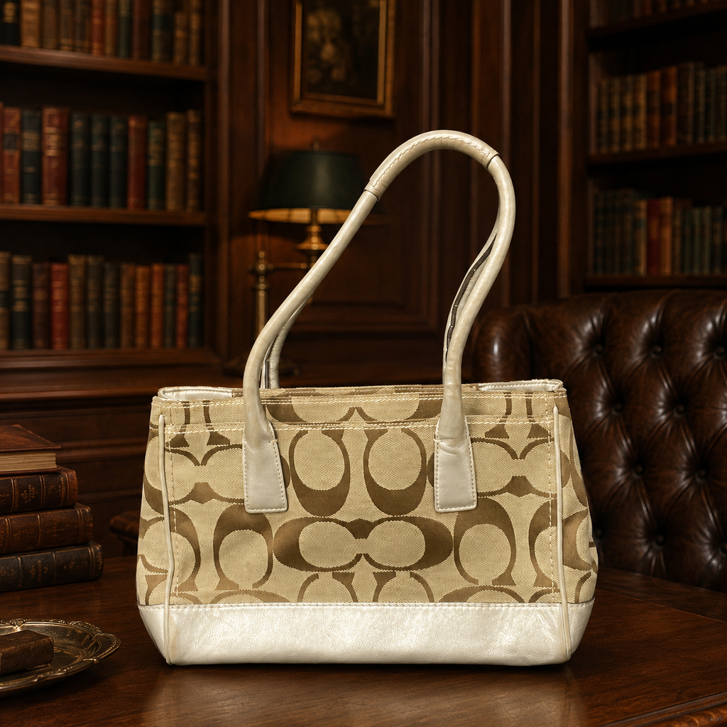 Vintage Coach Hamptons Madeline Signature Top Handle Bag