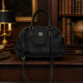 Dooney and Bourke Black Pebbled Leather Shoulder Bag | Classic Satchel Handbag