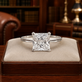 Sterling Silver Cocktail Ring w Rectangle Cut CZ, Size 6.5, 11.3g