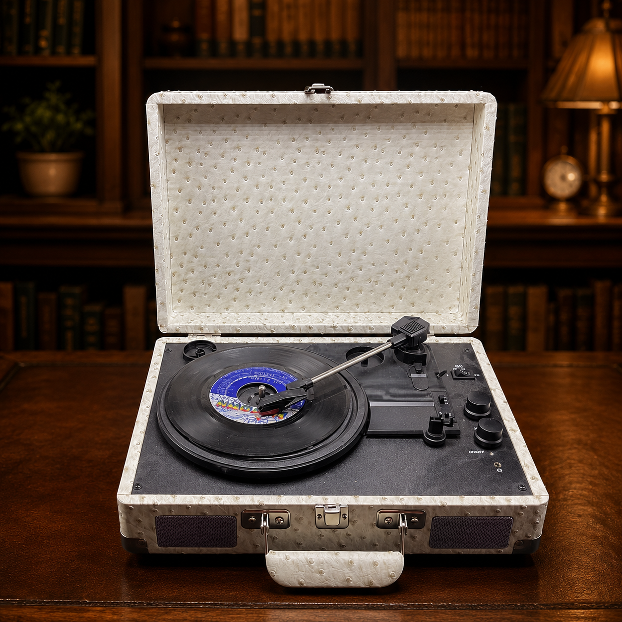 Crosley Cruiser Plus CR8005F-WO Turntable - White Ostrich - Untested AS-IS
