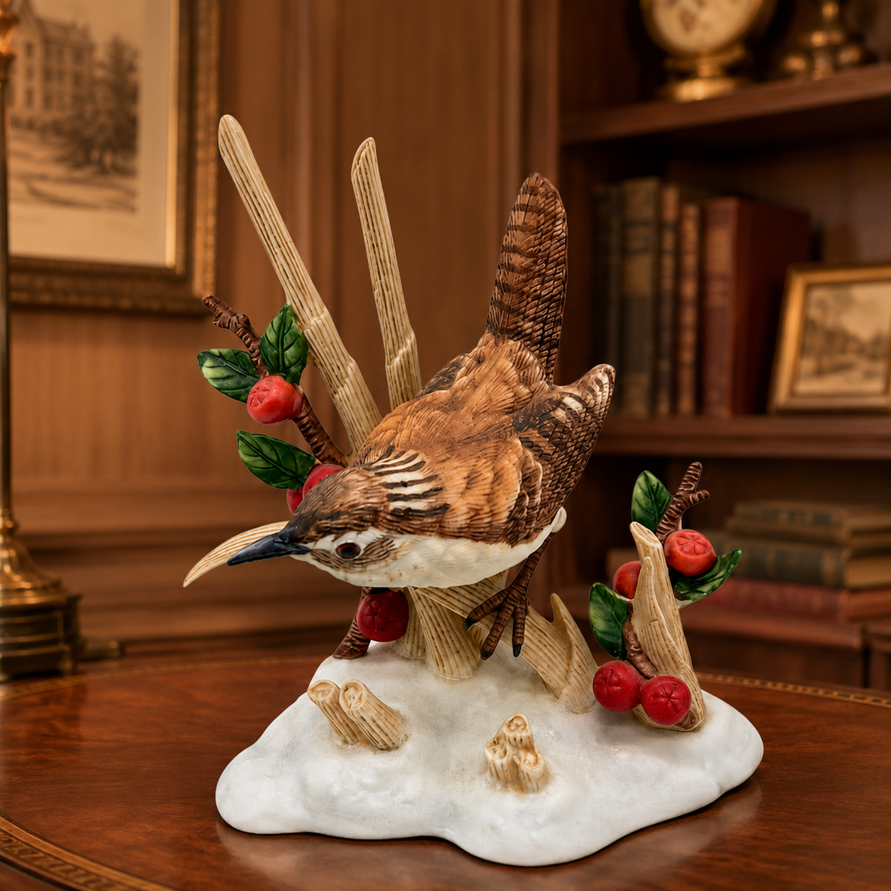 Vintage Lenox Marsh Wren Porcelain Figurine