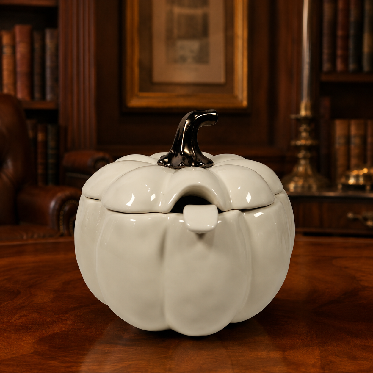 Better Homes & Gardens Ceramic Pumpkin Serving Bowl with Lid and Spoon