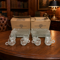 Orchard Crystal Party Set - 4 Glass Trays and 4 matching cups