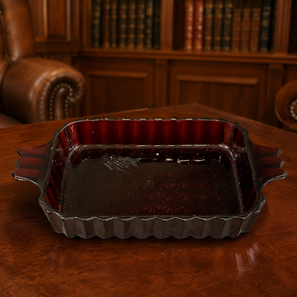 Vintage Anchor Hocking Royal Ruby Red Relish Dish