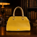 Carlos by Carlos Santana Yellow Pebbled Faux Leather Satchel Gold Hardware
