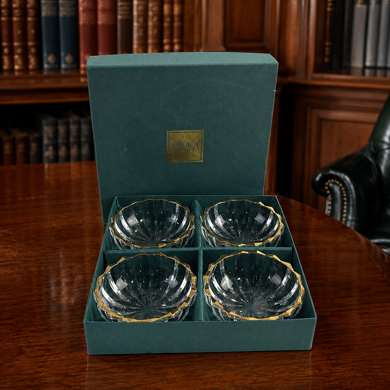 Mikasa Sunbeam Gold Individual Condiment Bowls Set of 4 in Box