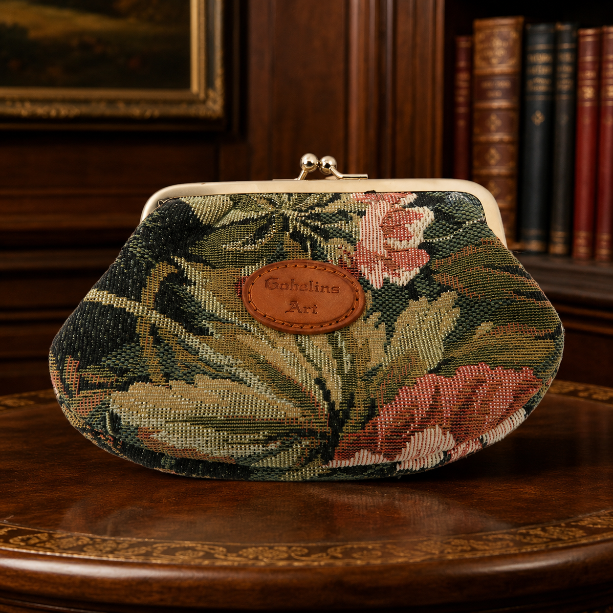 Gobelins Art Floral Design Coin Purse