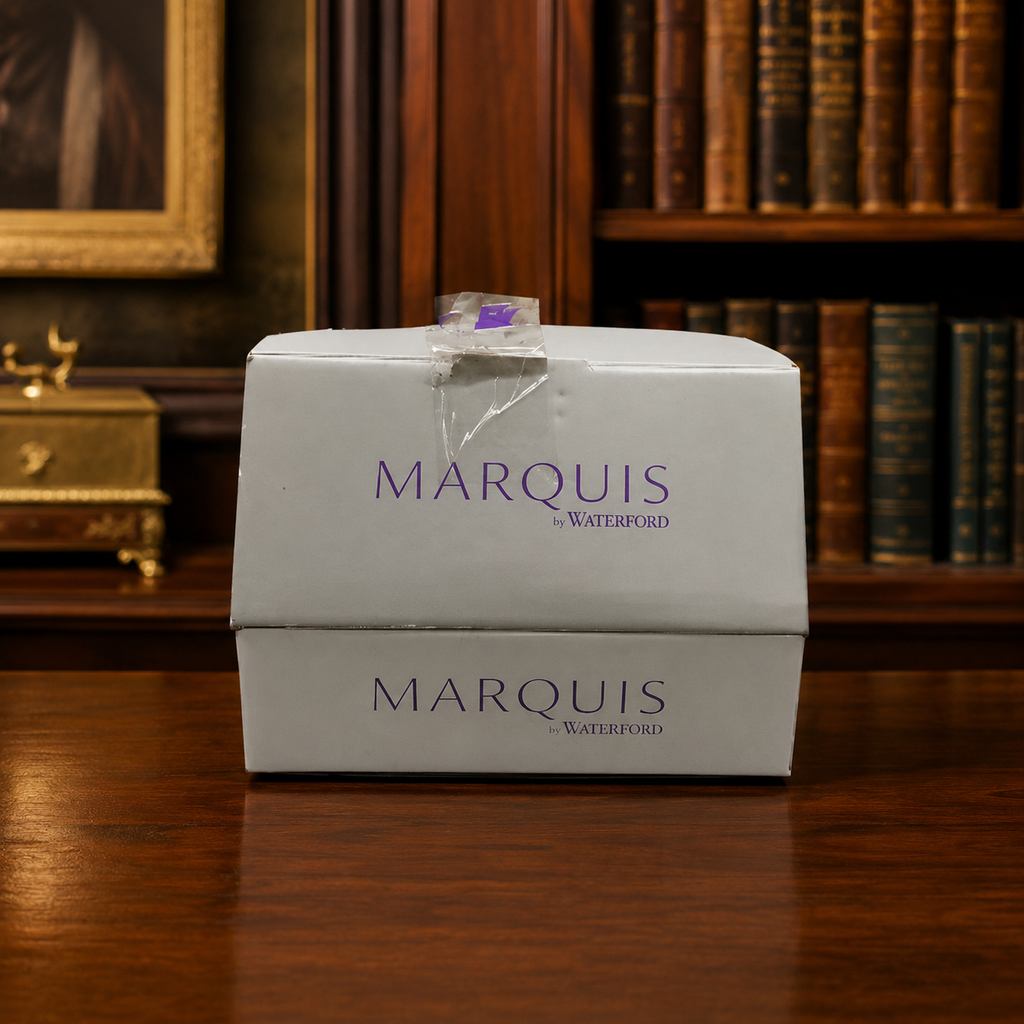 Marquis by Waterford Starburst Lotus Candle Holder Set 2 Piece Clear Crystal
