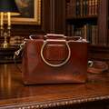 Patricia Nash Empoli Brown Leather Satchel Crossbody Bag | Italian-Inspired Vintage Style Handbag