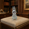 Monet Silver Tone Pink Rhinestone Bunny Rabbit Brooch 14.2g