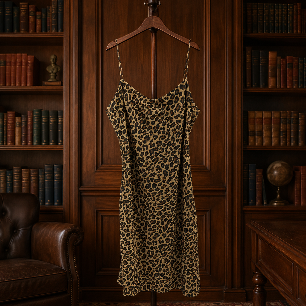 Abercrombie & Fitch Leopard Print Mini Dress Size XL, Brown Black Sleeveless Slip Dress