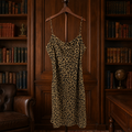 Abercrombie & Fitch Leopard Print Mini Dress Size XL, Brown Black Sleeveless Slip Dress