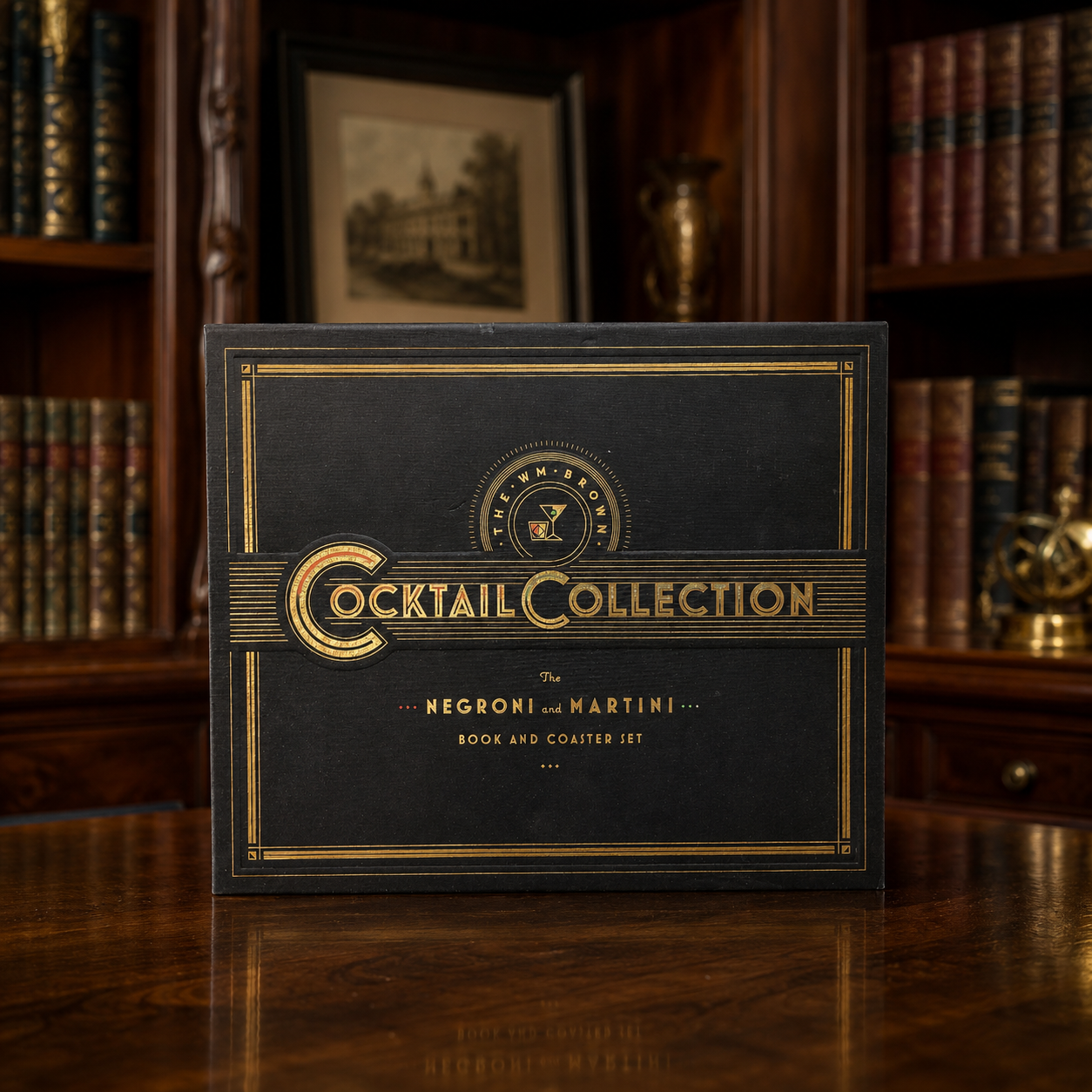 The Wm Brown Cocktail Collection Book and Coaster Set Negroni and Martini