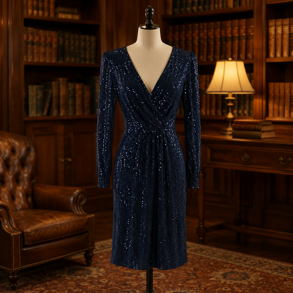 John Meyer Studio Blue Sequin Dress Size 14