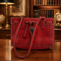 Dooney and Bourke Red Pebbled Leather Satchel