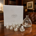 Vintage Hazorfim Buon Dia Glass Decanter and 6 Shot Glasses Gift Box Set