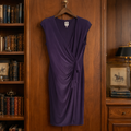 Anne Klein Purple Wrap-Front Dress, Size 8