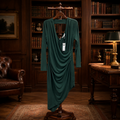 BCBG Generation Dark Green Asymmetrical Drape Dress Size Large