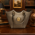 Michael Kors Fulton Metallic Bronze Pebbled Leather Shoulder Bag