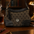 Dooney and Bourke Women's Brown Signature Leather Trim Tassel Shoulder Handbag