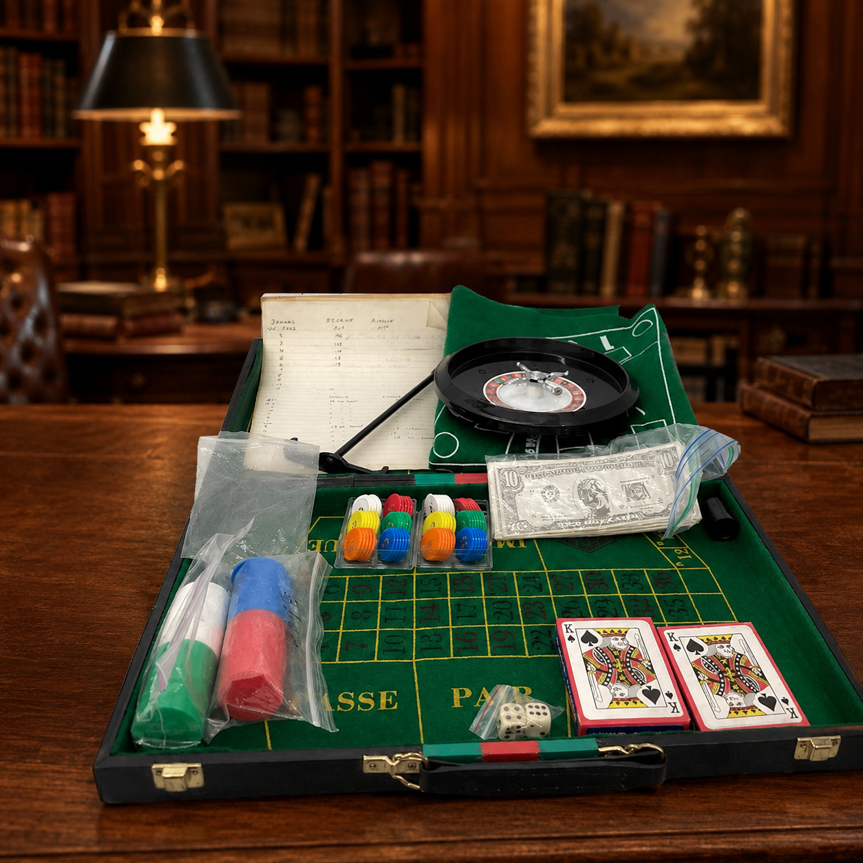 Casino Game Set with Case - Roulette, Craps, Baccarat