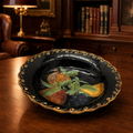Raymond Waites Pompeii Black Fruit Motif Ceramic Serving Bowl 13.75 TLC