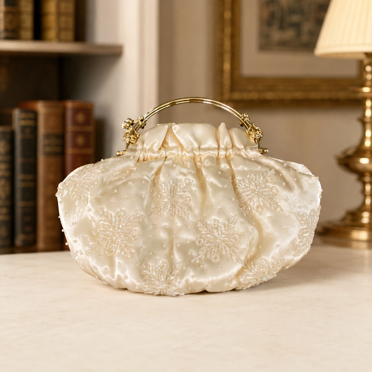 Jessica McClintock Off-White Cream Clutch