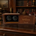 SipDark Golf Ball Style Glass Whiskey Chilling Stones 2pc Set with Wood Box