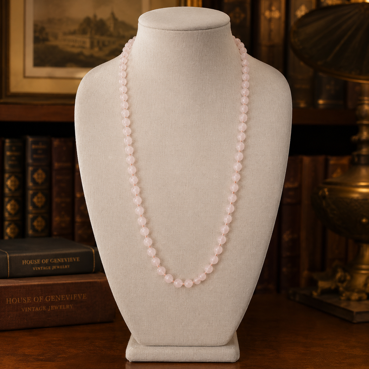 Rose Quartz Beaded Strand Necklace