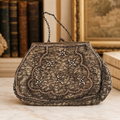Vintage Touch of Nina Gold Mesh Evening Clutch with Chain Strap | Ornate Beaded Formal Bag