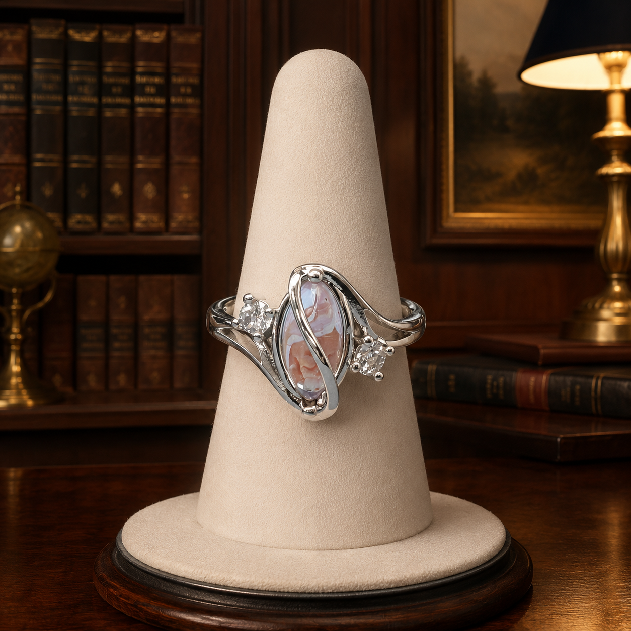 Sterling Silver 925 Marquise Glass Accent Ring