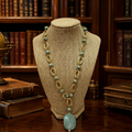 Lia Sophia Gold Tone Howlite Beaded Pendant Necklace 40.4g